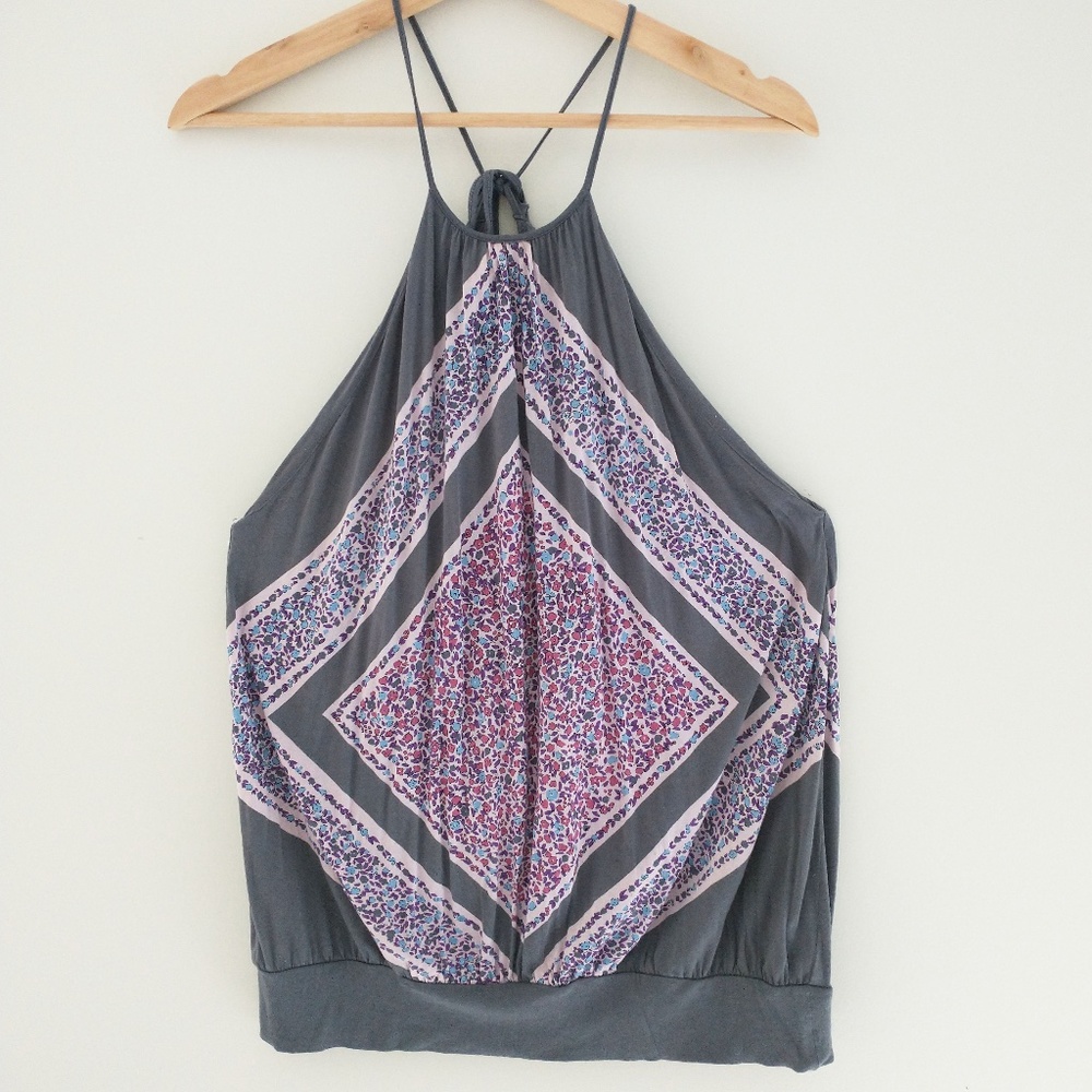 Free People Boho Flowy Halter Tank Top